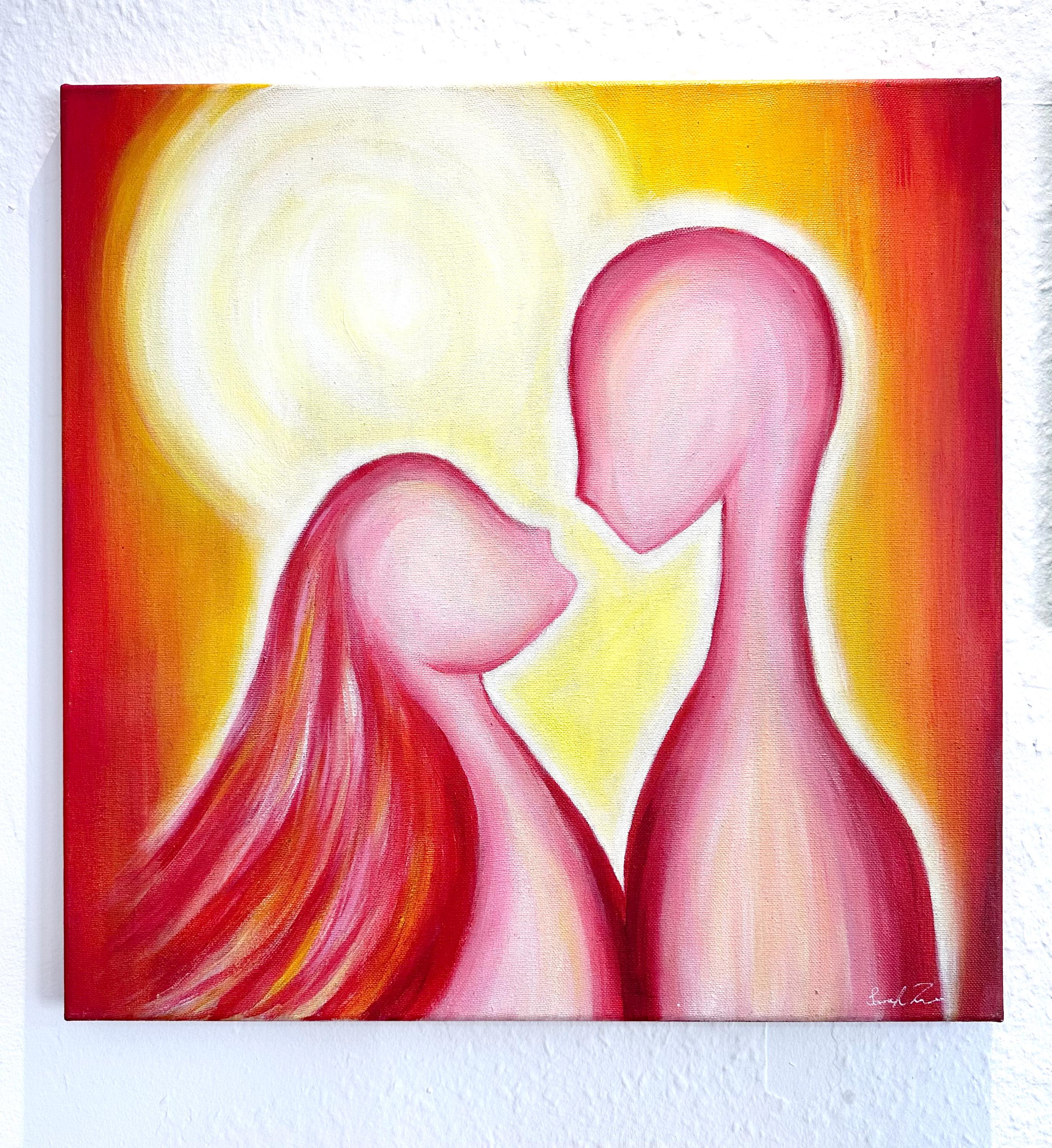 THE KISS - Original Surrealist Twin Flame Art Canvas - Etsy