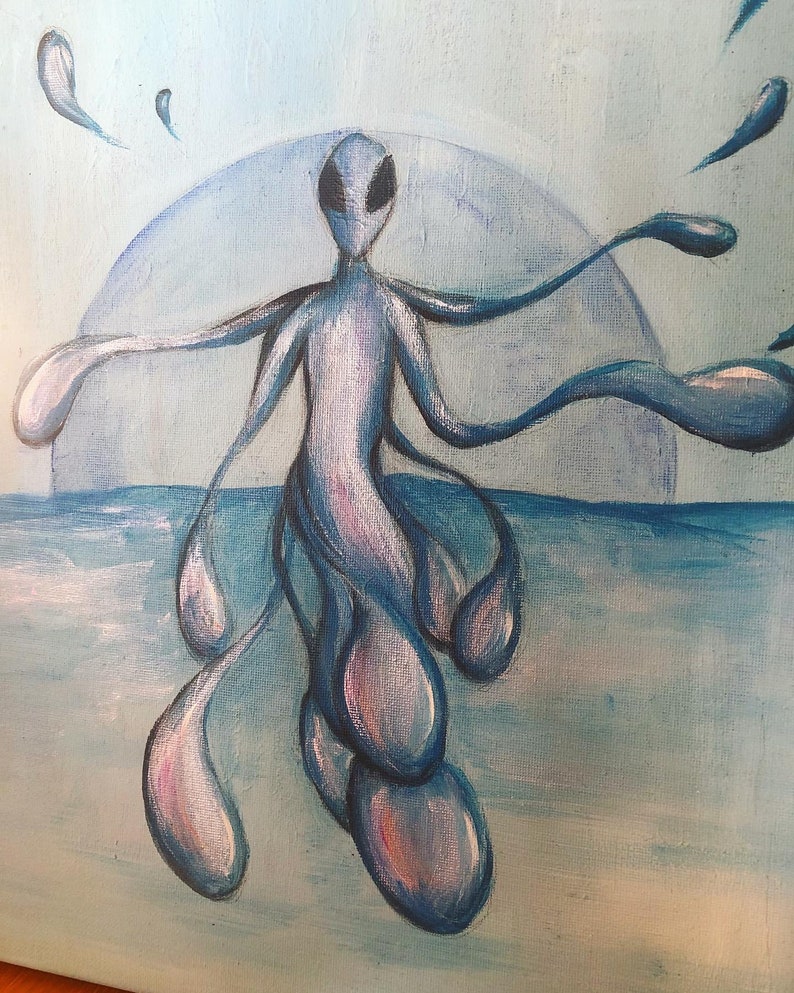 Tk Tk Alien Starseed Original Painting - Acrylic on Canvas A3 - Etsy