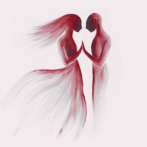 Romance isn&#39;t dead   spiritual twin flame artwork white on pink     - Digital art Download