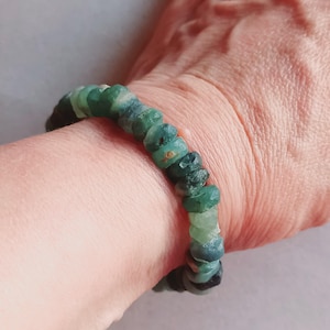 Raw grandidierite bracelet, 15-16 cm, 8-9 mm stones, all handcraft. GIFT, New Collection !