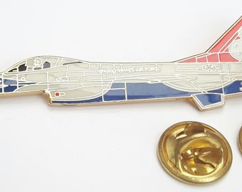 F-16 Dutch Aeroplane Side View Enamel Lapel Pin Badge