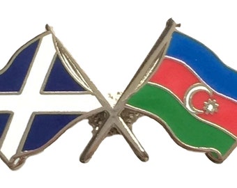 Scotland /& Azerbaijan Flags Friendship Courtesy Enamel Lapel Pin Badge