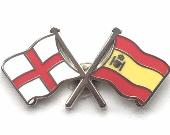 P Spain /& Wales Friendship Enamel Lapel Pin Badge