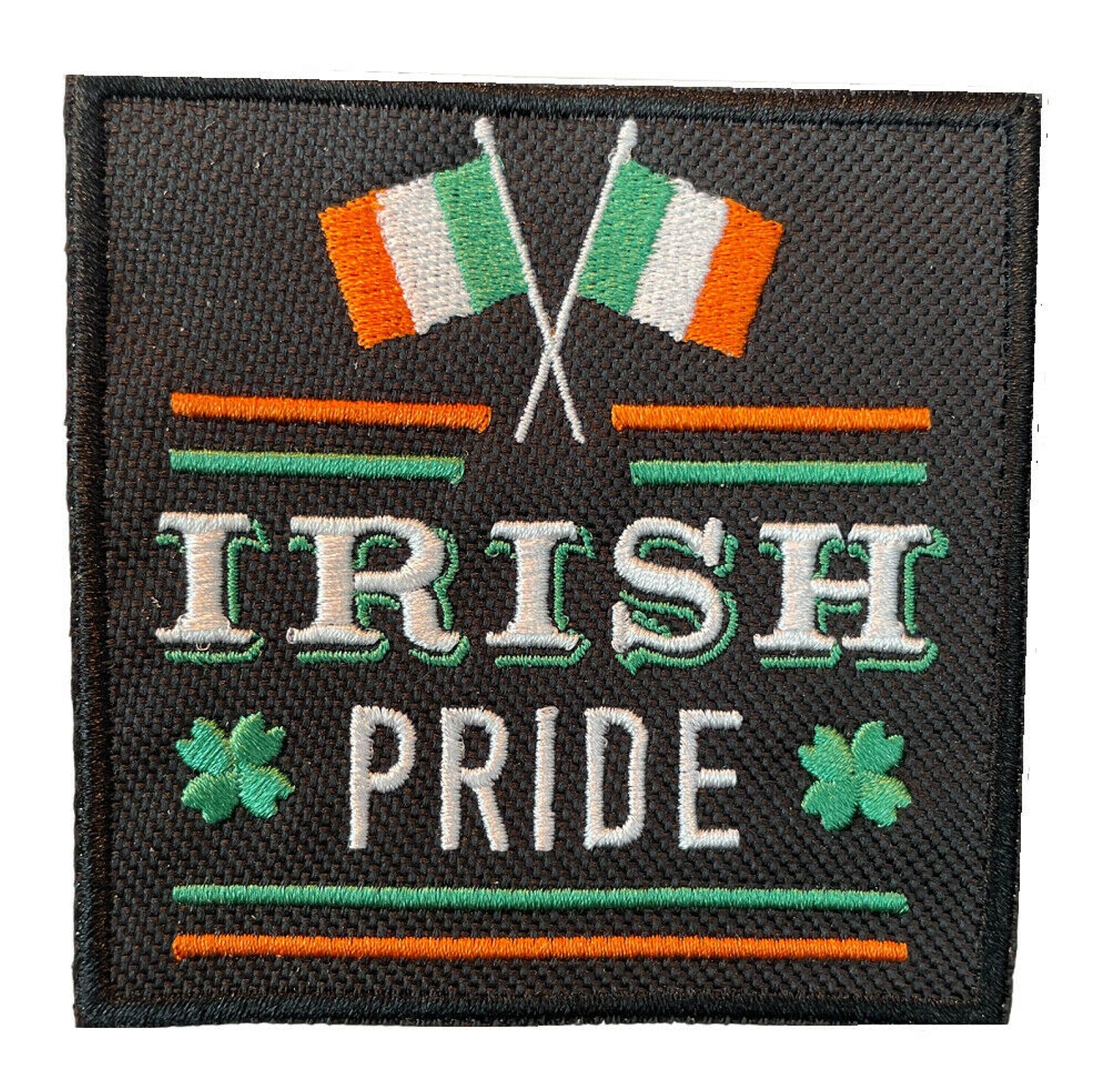 Irish Pride Twin Flag Square Embroidered Sew / Iron on Patch Badge A 