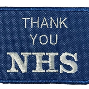 Thank You NHS Oblong Embroidered Sew or Iron on Patch (A)