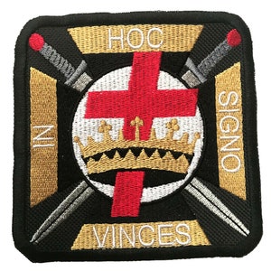 Large Masonic Knights Templar Ad Hoc Embroidered Sew / Iron on Patch Badge (A)