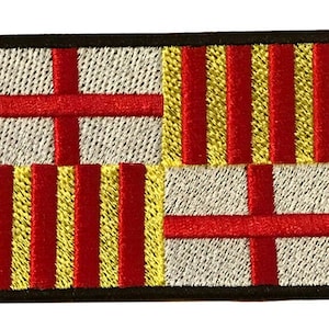 Barcelona Spanien Spanische längliche Flagge gestickt Aufnäher / Aufbügler Abzeichen (A)