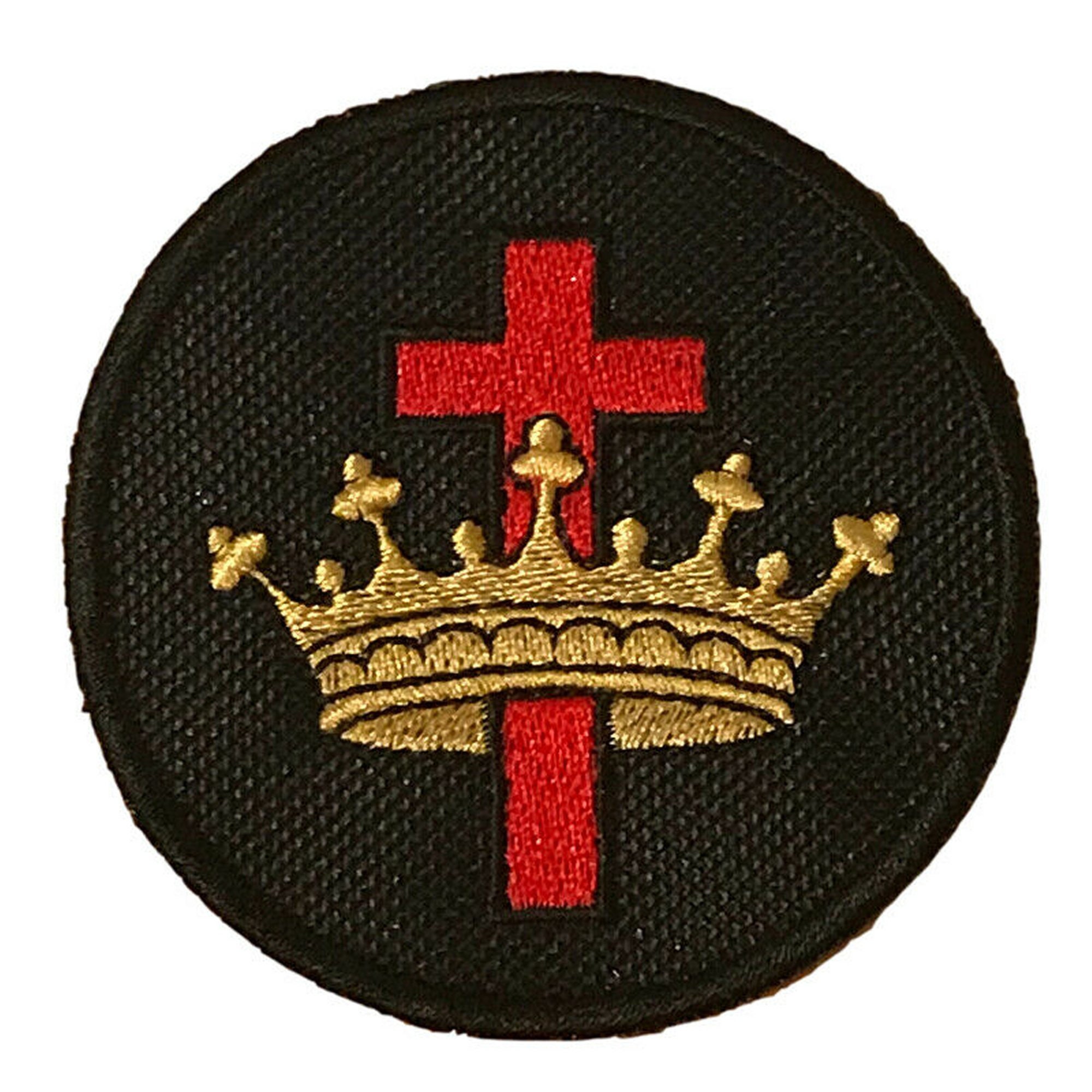 Masonic Knights Templar Cross and Crown Embroidered Sew or