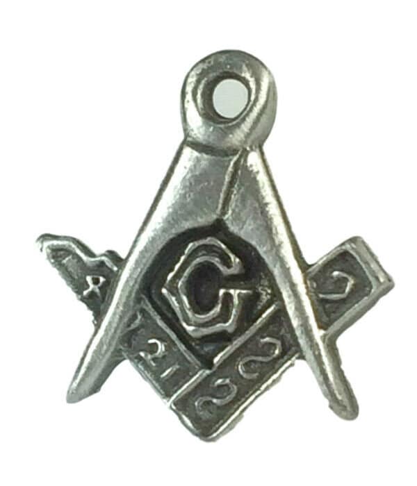 2 x Masonic Crest Square Compass Handcrafted From English Pewter Pin Badges-PAG
