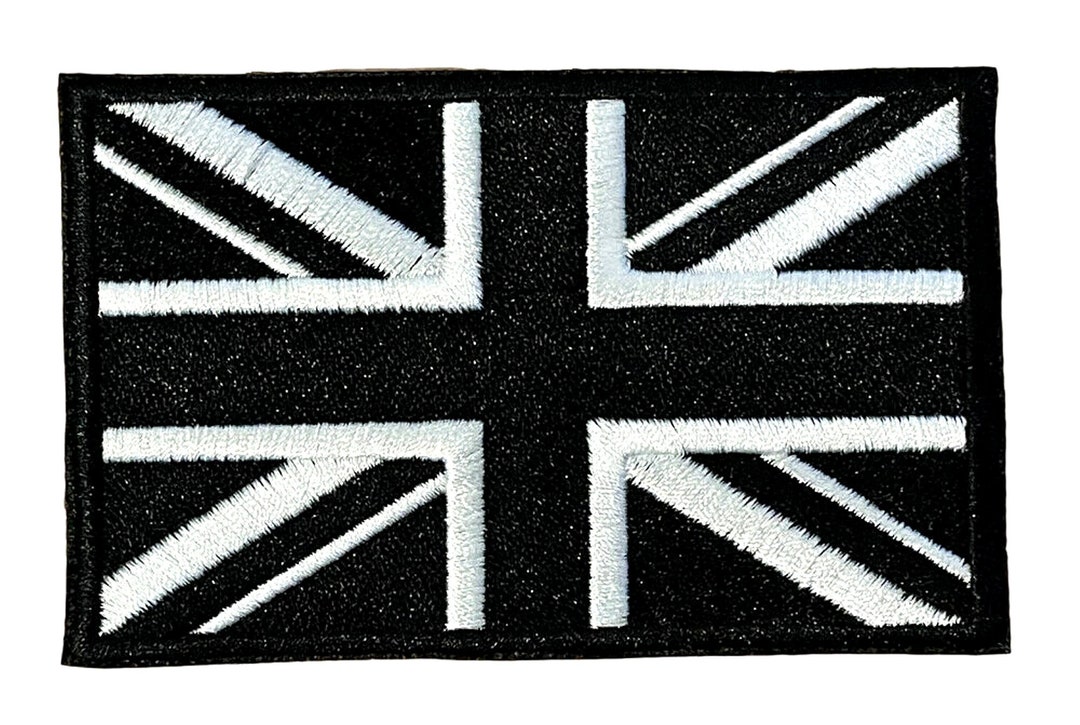 Fully Embroidered Black and White Union Jack Sew on Patch Badge (A) - Etsy