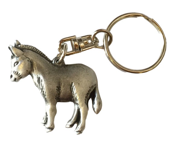 3D Donkey Keyring KR1097 Handcrafted from Pewter in the UK