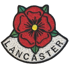 Lancaster Lancashire Cut Out Rose Fully Embroidered Sew on or Iron Patch (A)