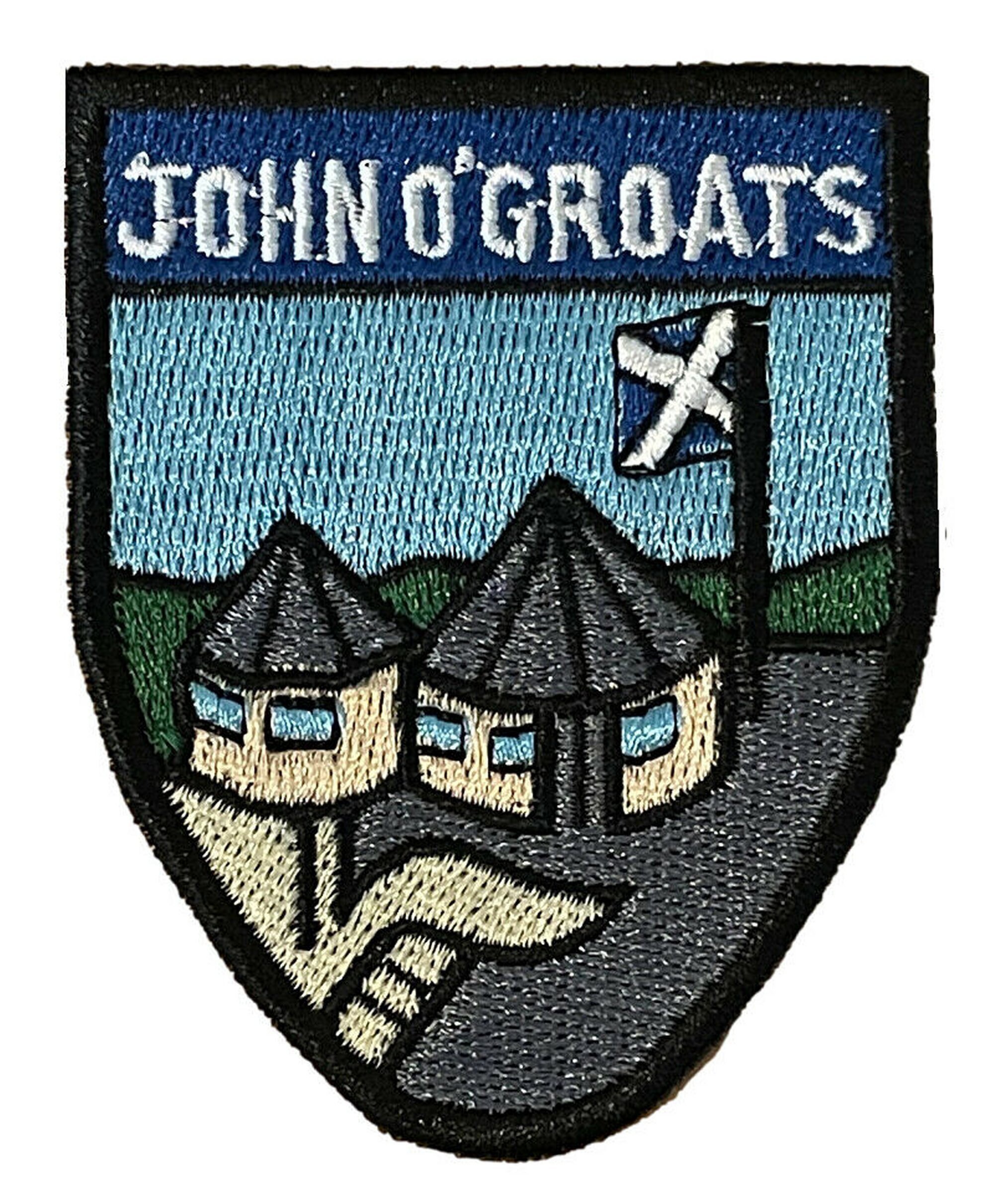 John O' Groats Patch Iron On Land's End holiday Scottish flag tourist attraction John O' Groats Patch Iron On Land's End holiday Scottish flag tourist attraction