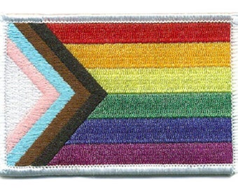 Progress Pride/Trans/LGBTQ/Minority Group Embroidered Sew or Iron on Patch Badge