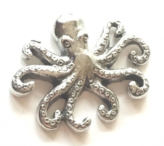 Octopus Pewter Pin Badge