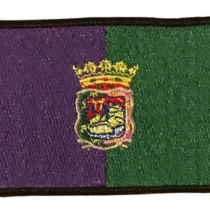 Malaga Spain Spanish Oblong Flag Embroidered Sew / Iron on Patch Badge (A)