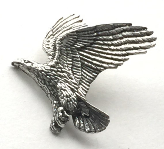 Golden Eagle Handcrafted From English Pewter Lapel Pin Badge Gift Bag