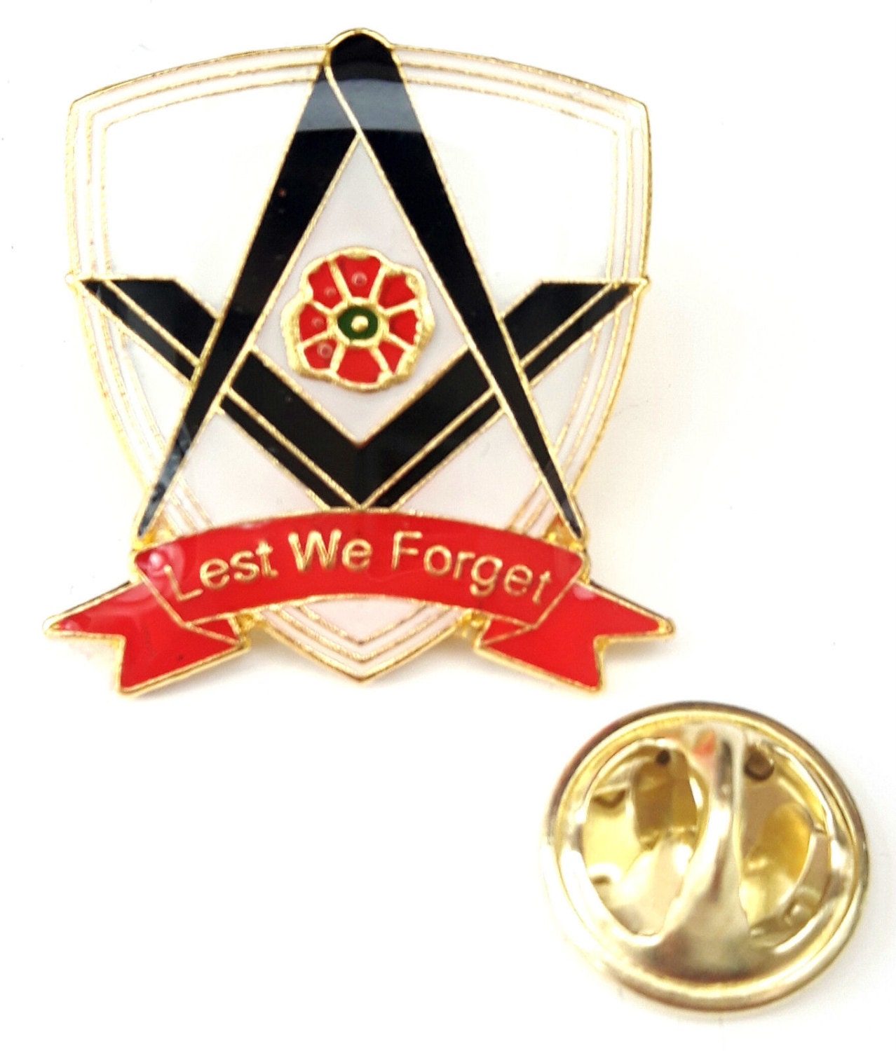 Army Remembrance Poppy Pin / Badge Soldier Lest We Forget British enamel 