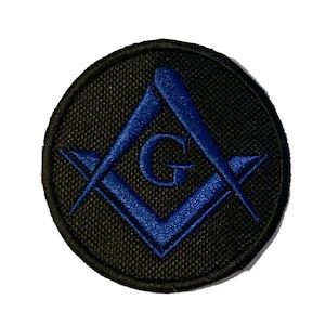 Masonic Crested Embroidered Patch with G. Iron or sew on (A)