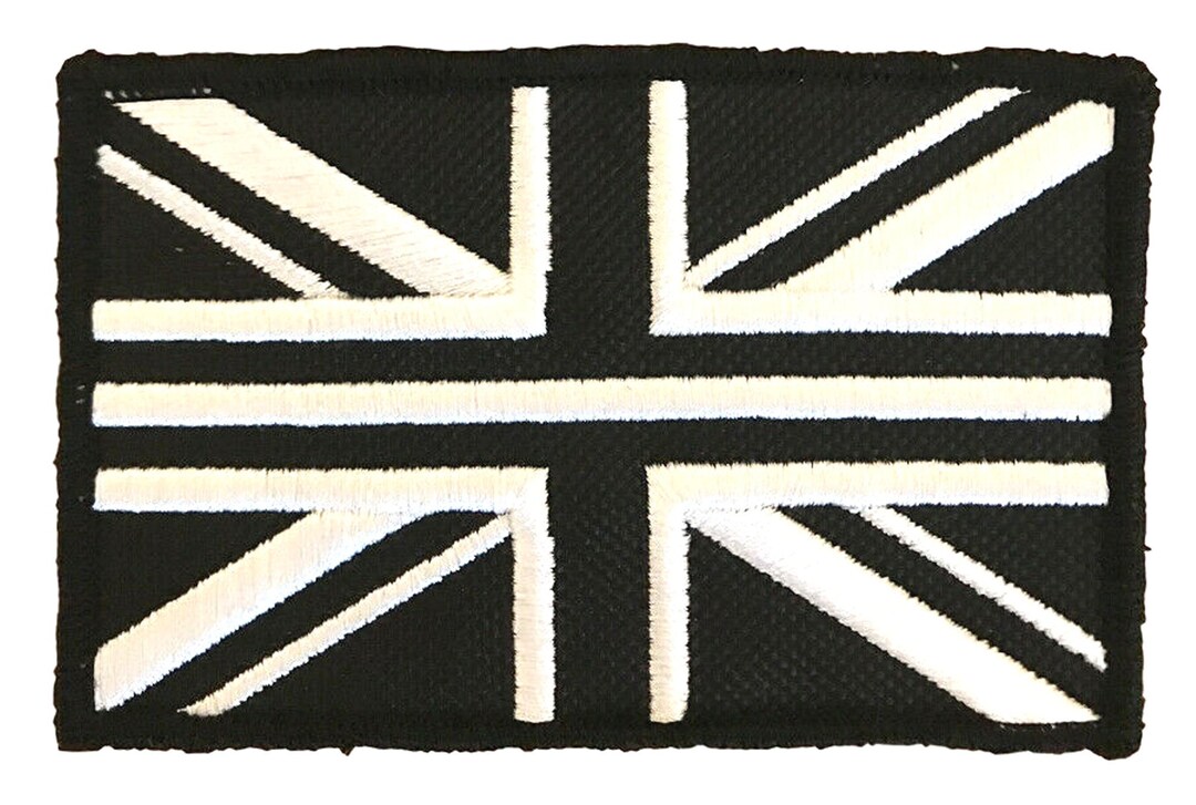 Thin White Line Black Union Jack Embroidered Sew or Iron on Patch Badge ...