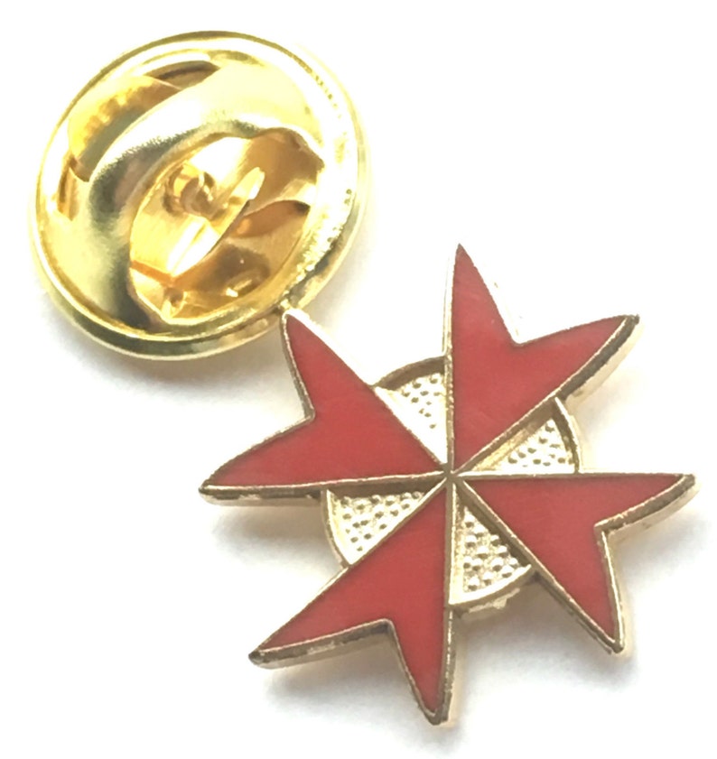 Knights of Malta Masonic Freemason Red Enamel Lapel Pin Badge Etsy