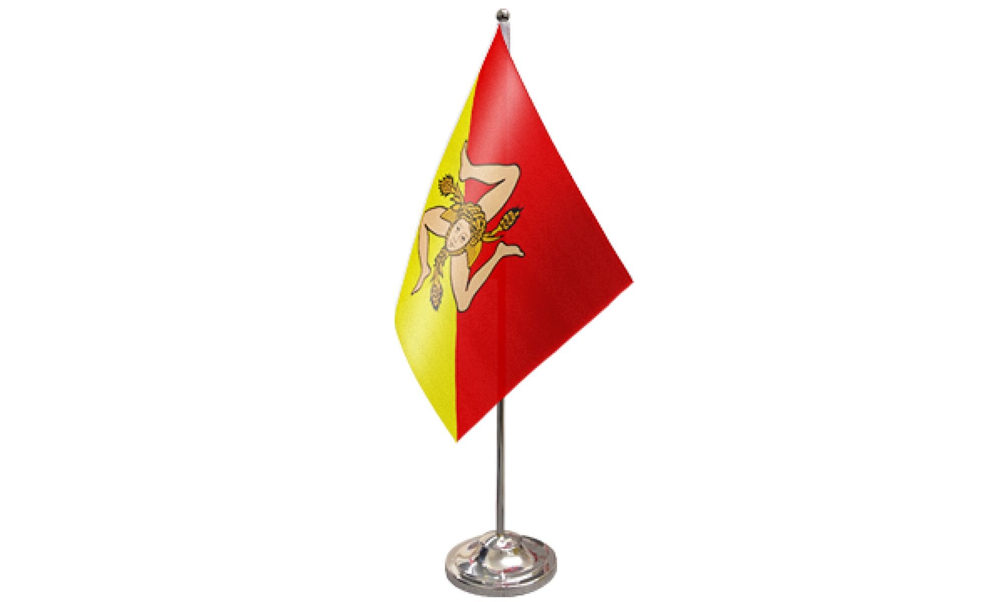 Sicily Satin Table Flag With Chrome Base and Pole Etsy UK