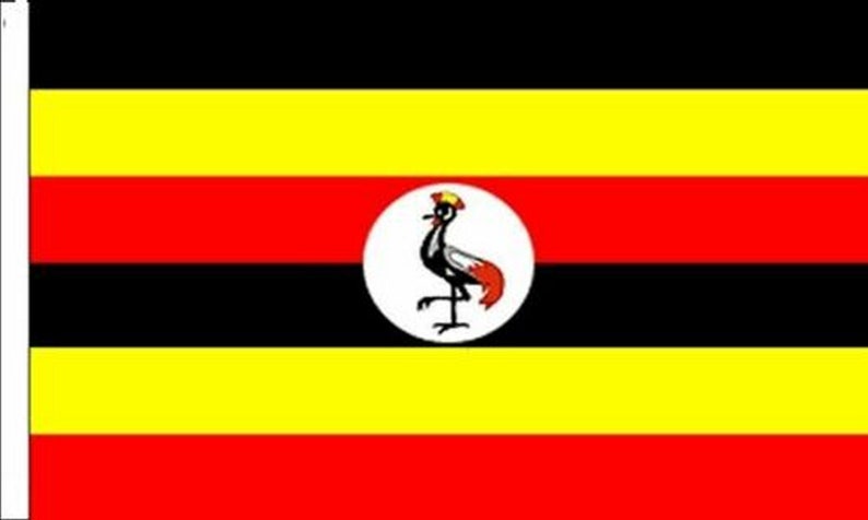 Pack Of Two Uganda Sleeved Flags suitable for Boats 45cm x 30cm