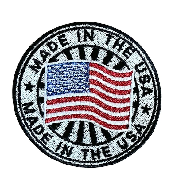 Made in the U.S.A. American Flag Iron/sew on Embroidered Patch A 