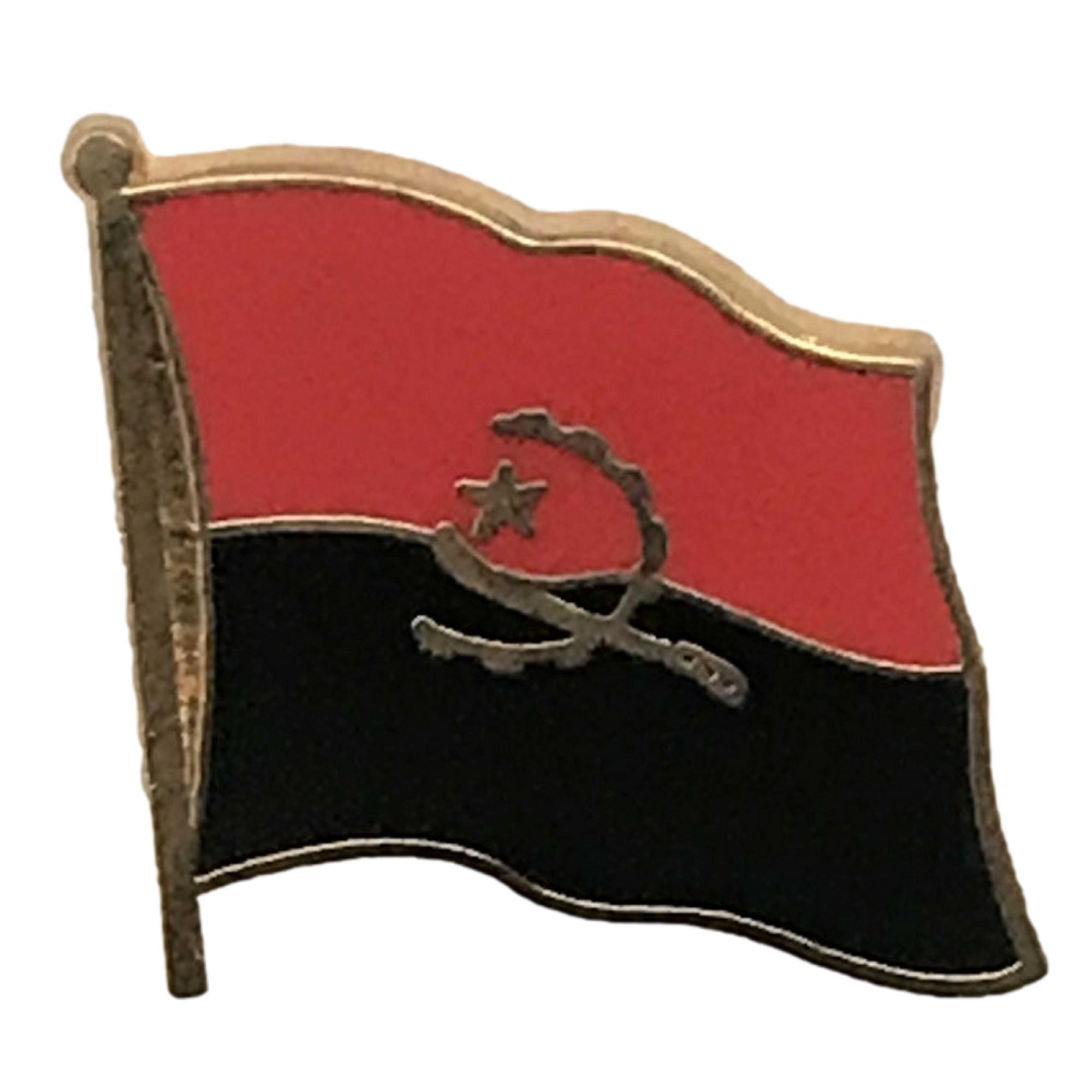 Angola National Flag 3/4 Gold Plated Courtesy Enamel Pin Badge | Etsy