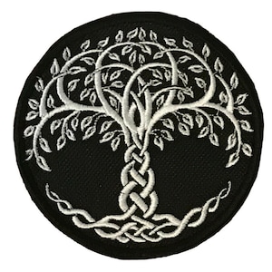 Grote levensboom naai / ijzer geborduurde patch-badge (A)