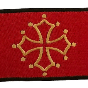 Toulouse France French Oblong Flag Embroidered Sew / Iron on Patch Badge (A)