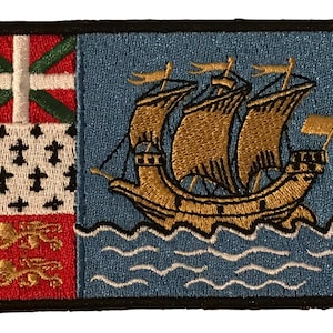 Saint Pierre And Miquelon France Flag Embroidered Sew / Iron on Patch Badge (A)