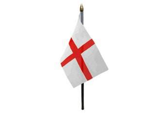 St George George's Cross England 4"x6" Flag Desk Table Stick St St George George's Cross England 4"x6" Flag Desk Table Stick St
