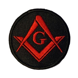 Masonic Crested Embroidered Patch with G. Iron or sew on (A)