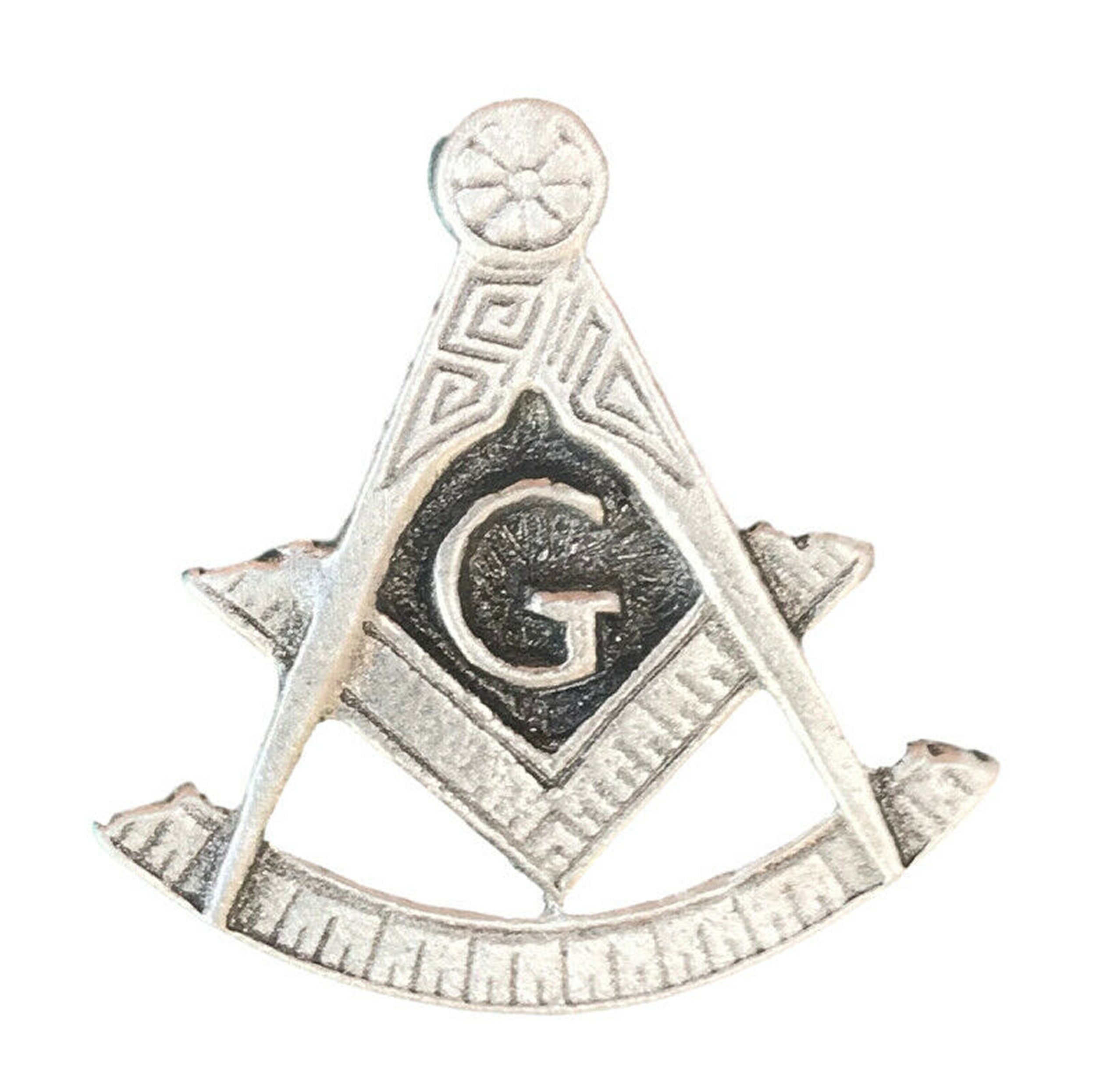 2 x Masonic Crest Square Compass Handcrafted From English Pewter Pin Badges-PAG