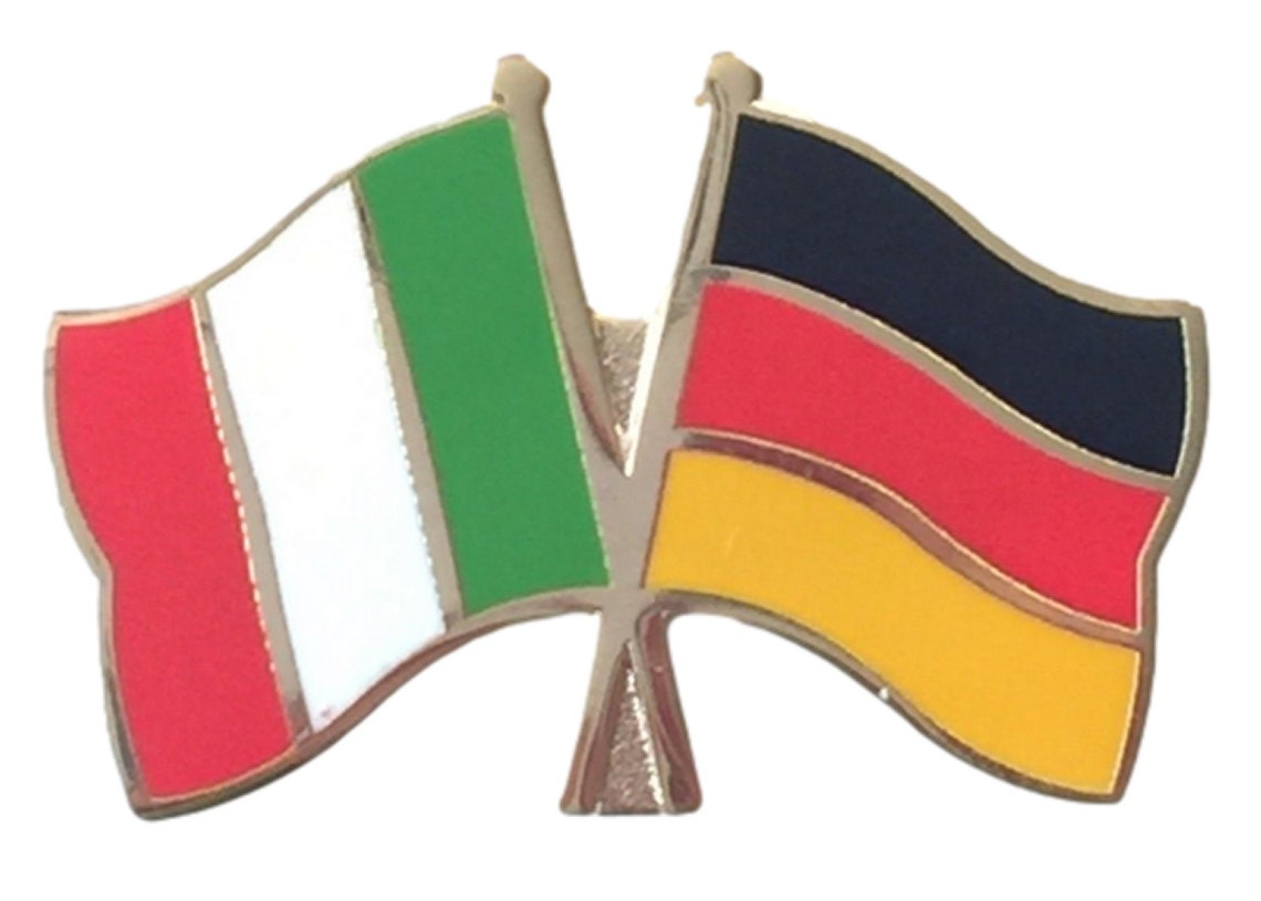 Italy & Germany Flags Friendship Courtesy Gold Plated Enamel Etsy