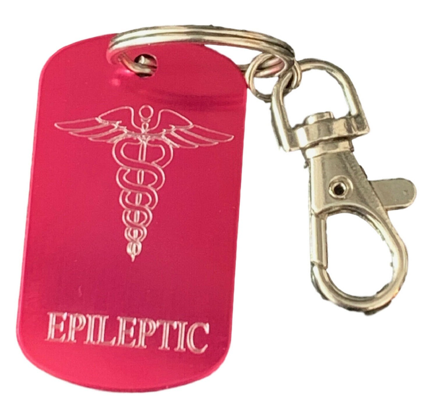 Personalised Epileptic SOS Medical Alert ID Tag Key Ring Etsy