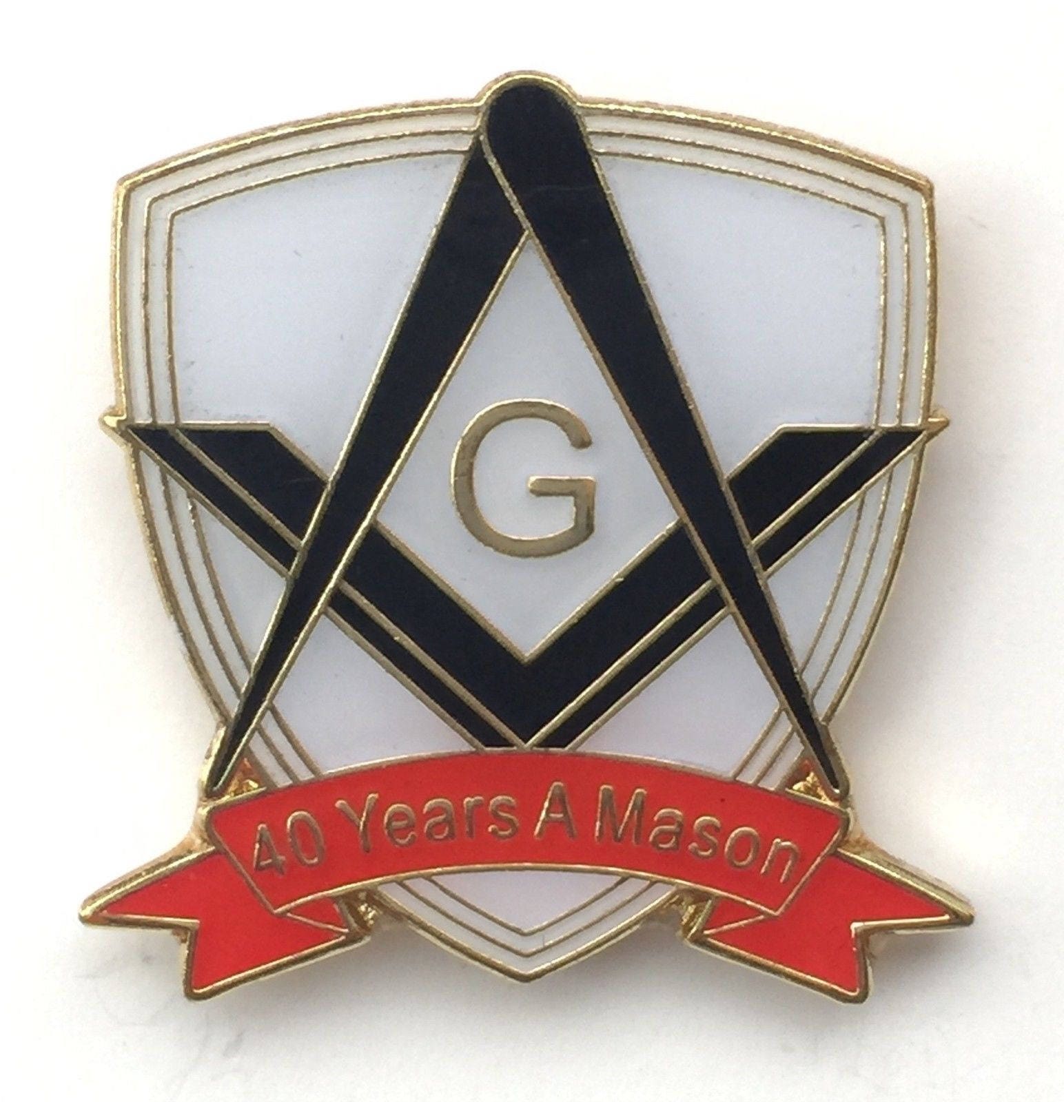 40 Years a Mason Masonic Commemorative Lapel Pin Badge Etsy UK