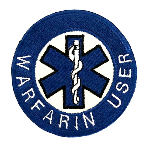 Warfarin User Medical Alert Symbol Embroidered Patch Badge (A)