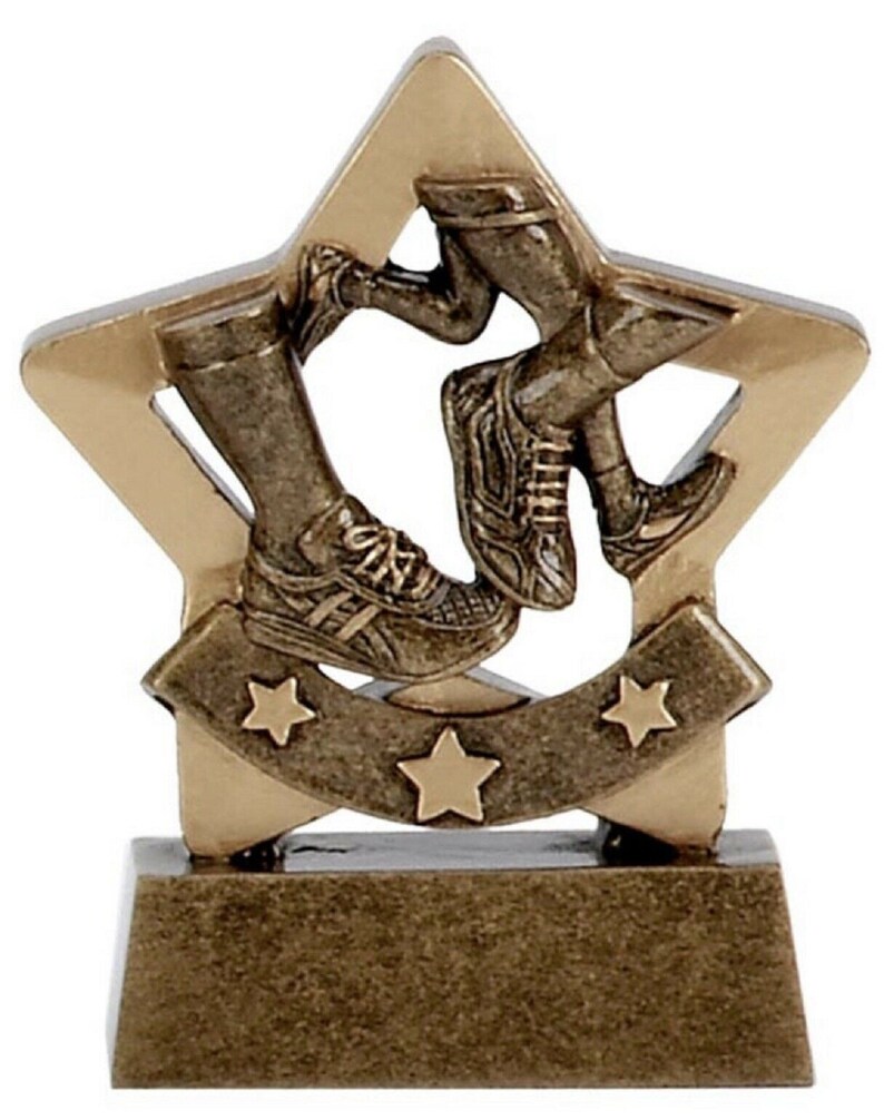 gw Mini Star Running Trophy N02012A/G FREE Engraving Award 125mm 