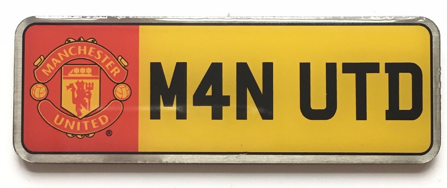 Large Manchester Utd MAN4 UTD Number Plate Enamel Lapel Pin Etsy UK