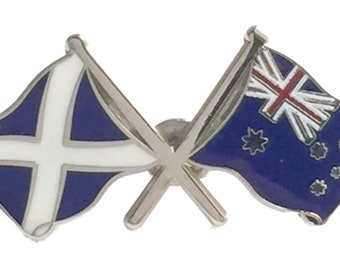 Scotland /& Australia Friendship Enamel Crested Tie Slide Gift Bagged N140