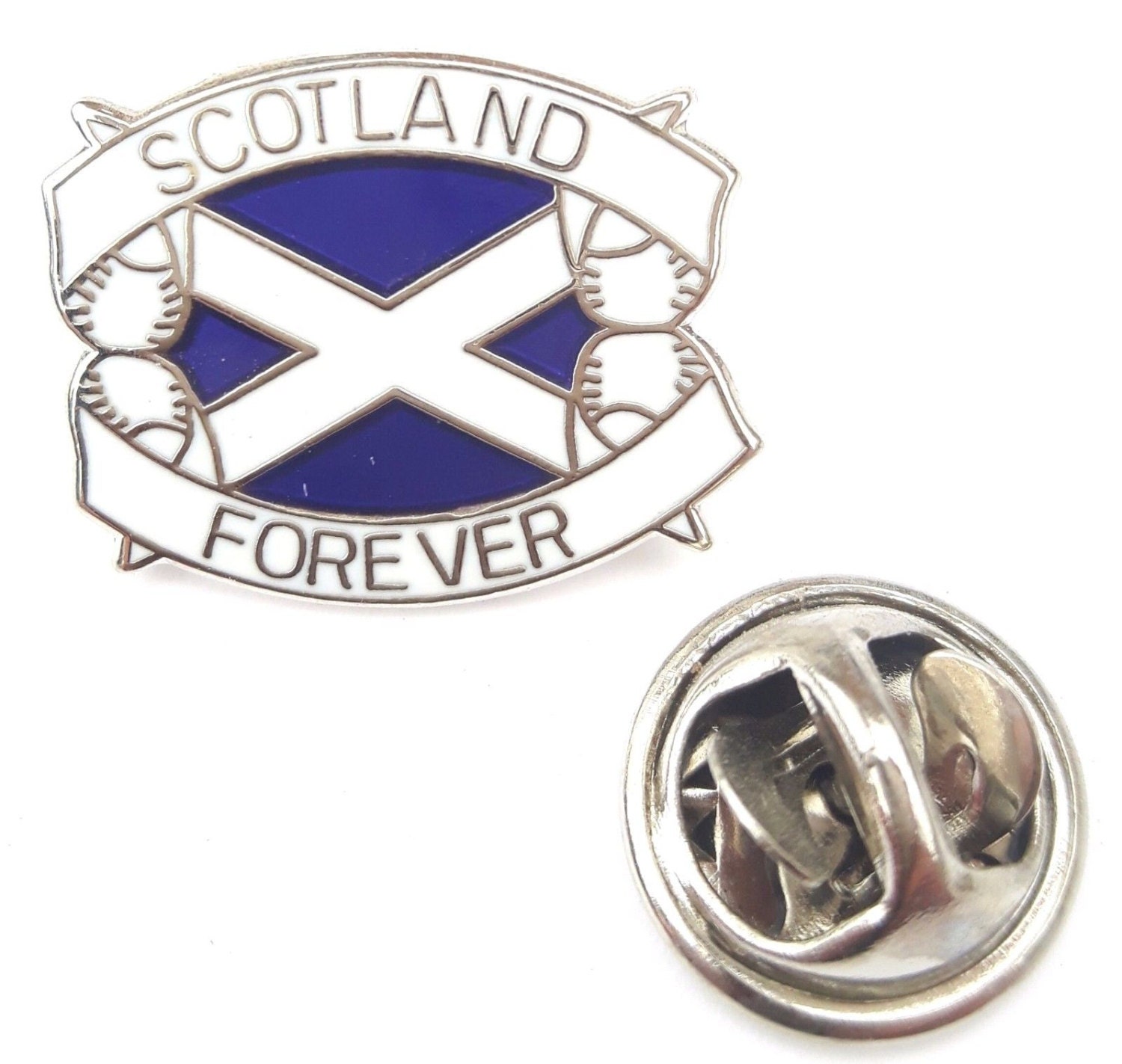 Scotland Forever Saltire Enamel Lapel Pin Badge T748 Etsy UK