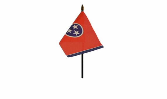 TENNESSEE HAND WAVING FLAG small 6" x 4" with pole USA STATE AMERICAN NASHVILLE