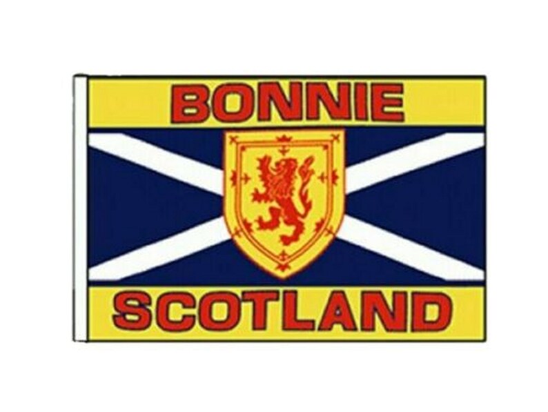 Pack Of Two Bonnie Scotland Sleeved Flags suitable for Boats 45cm x 30cm