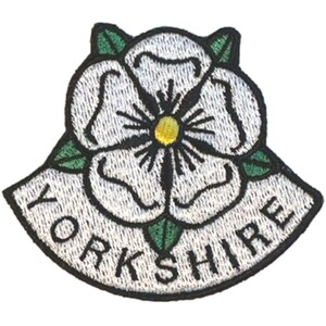Yorkshire Cut Out Rose Fully Embroidered Sew on or Iron Patch (A)