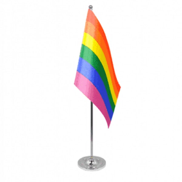 Rainbow LGBTQ+ Gay Pride (9'' x 6'') Satin Printed Table Desk Flag