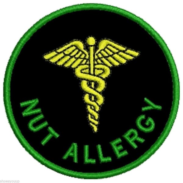 Medical Alert Embroidered Patches - Nut Allergy