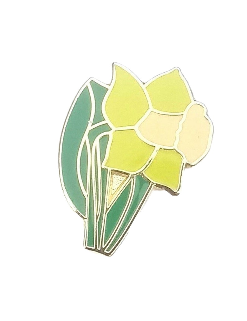 Daffodil Flower Wales Welsh Enamel Lapel Pin Badge T429
