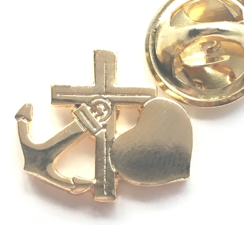 Freemason Faith Hope & Charity Gold Plated Enamel Lapel Pin Etsy